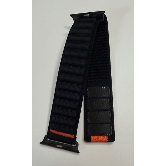 The Unbranded Brand Other - Alpine Loop Style Apple Watch Band Black Orange Nylon 44mm 45mm 49mm NEW